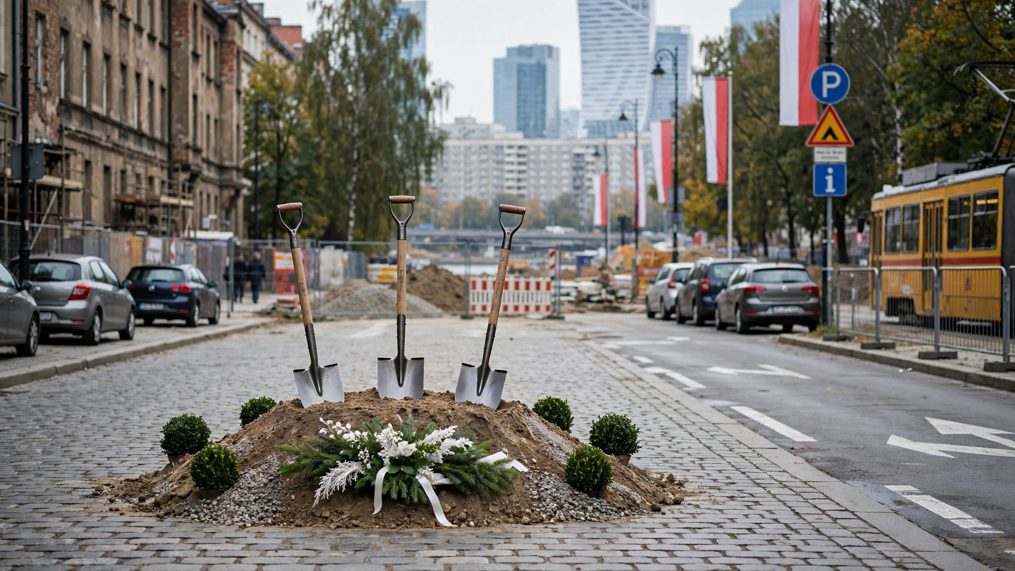 Uroczystość wbicia pierwszej łopaty pod budowę Edukatorium na terenie WFDiF przy ul. Chełmskiej w Warszawie