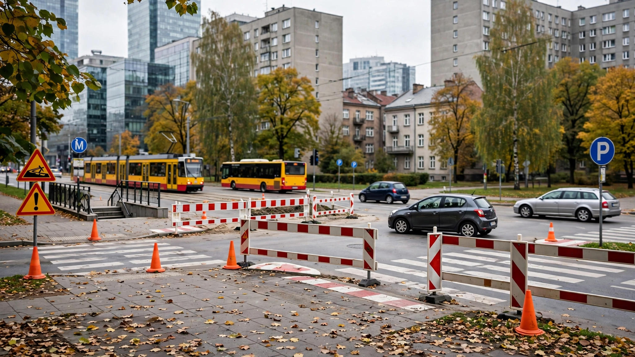 Skrzyżowanie ulicy Czerniakowskiej i aleji Witosa na Mokotowie w Warszawie