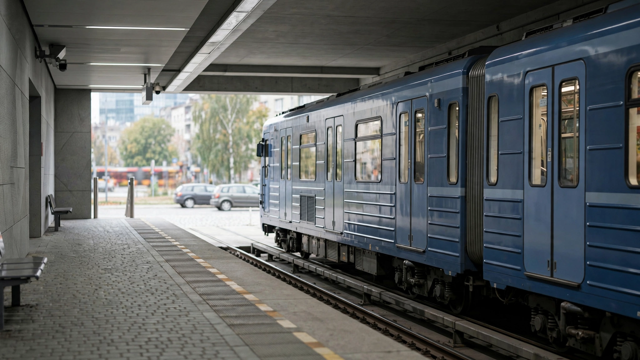 Pociąg metra na stacji Księcia Janusza w Warszawie