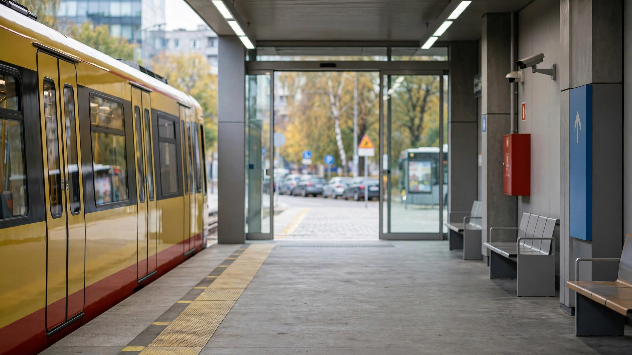 Peron nowej stacji metra Lazurowa na Bemowie w Warszawie
