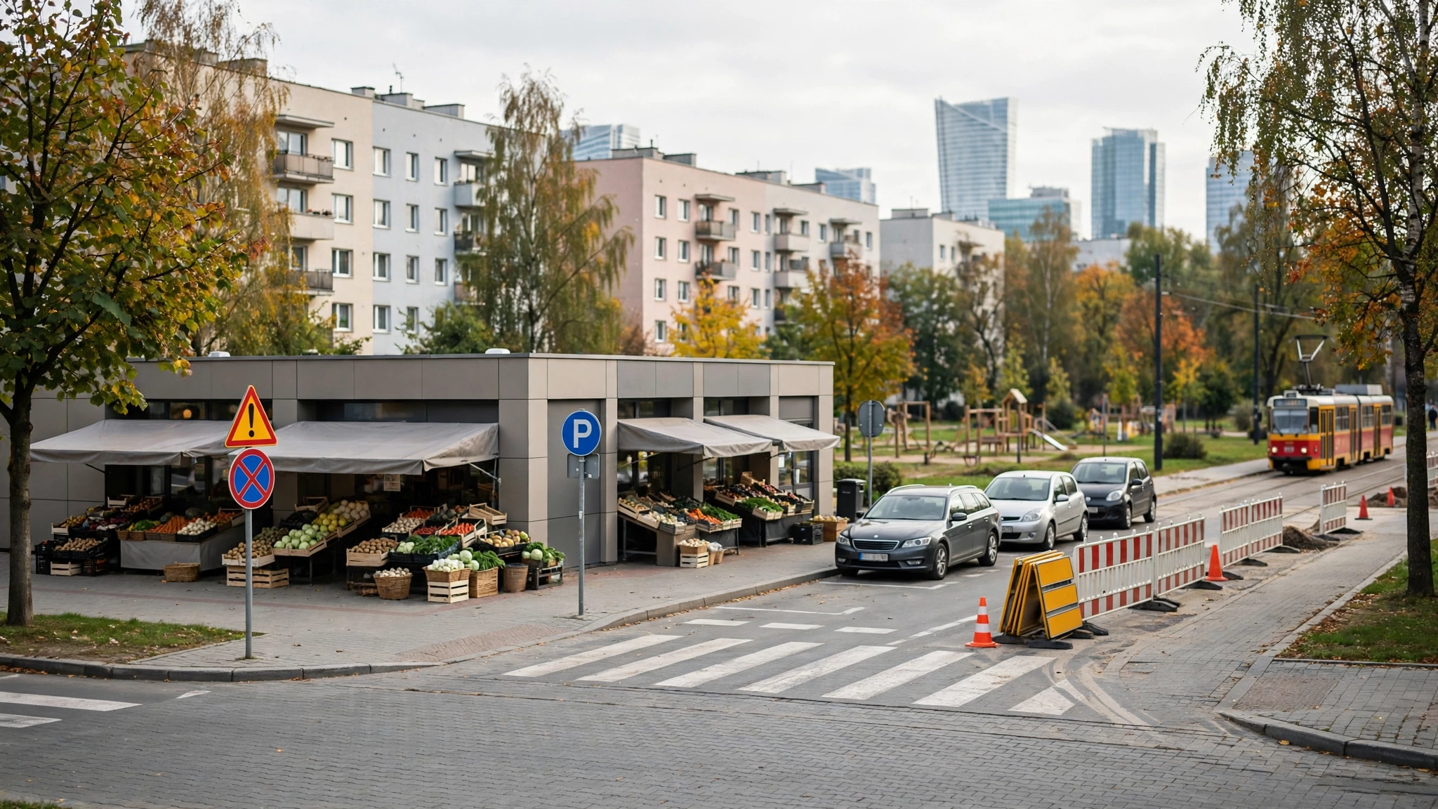 Pawilon handlowy i targowisko przy ulicy Gotarda na warszawskim Służewcu