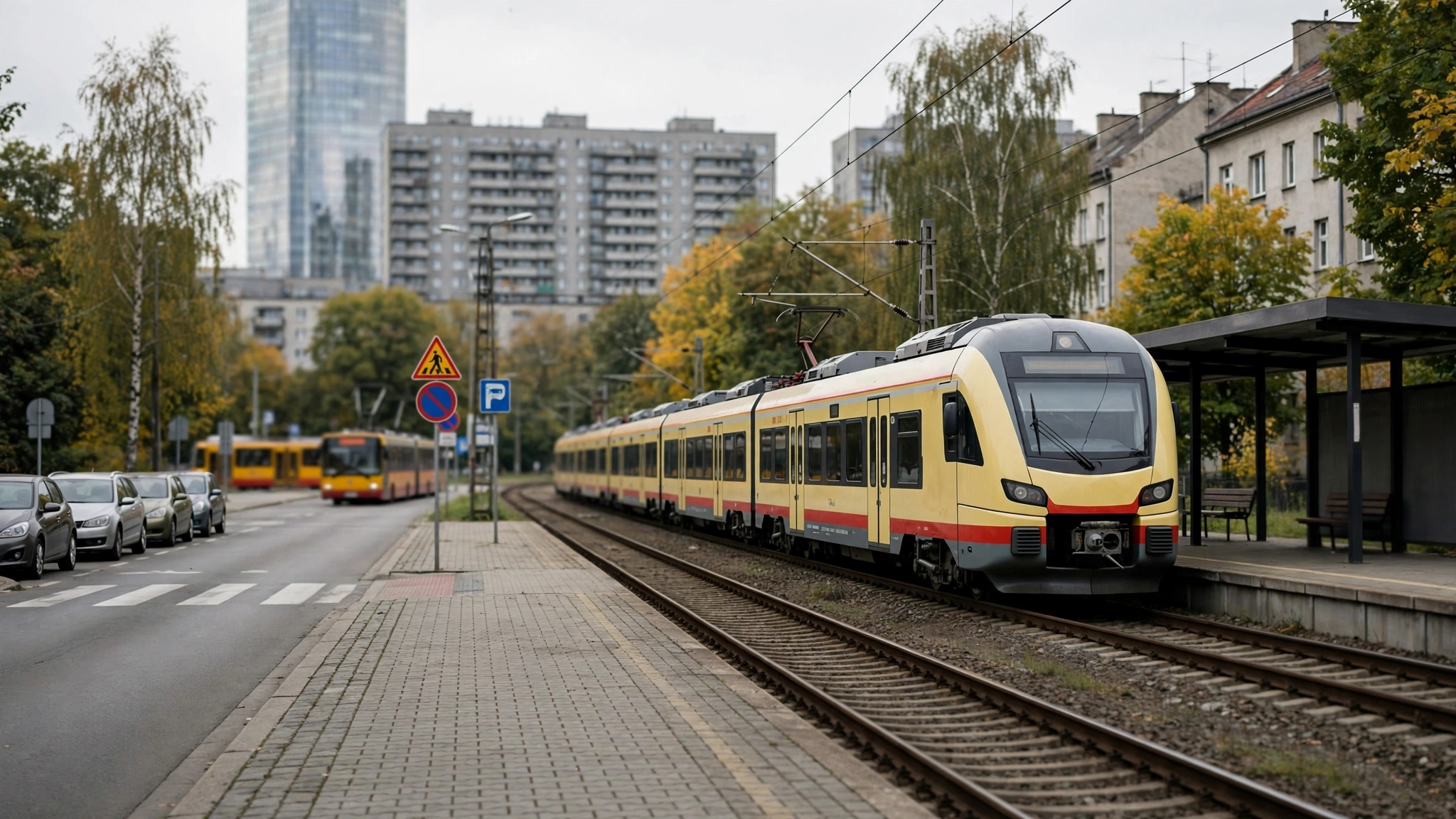 Pociąg Warszawskiej Kolei Dojazdowej na stacji Komorów